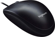 Souris filaire USB Logitech M90 noire, design ergonomique mat et sleek
