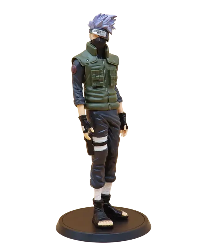 Figurine Naruto Shippûden Kakashi 01, cheveux argentés, gilet vert