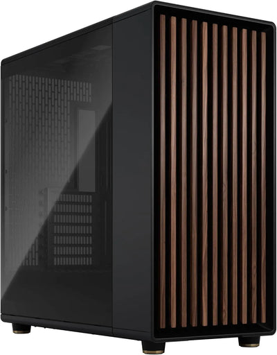 Coque PC Fractal Design North XL Charcoal Black en bois noyer et verre trempé