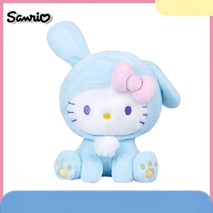 Peluche Hello Kitty Tenue Bunny Bleu Clair - 30cm