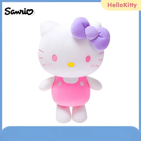 Peluche Hello Kitty - Tenue en salopette rose & noeud violet - 30 cm