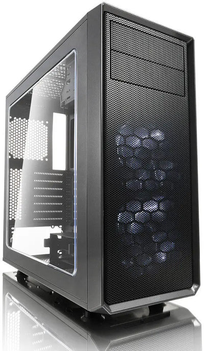 Boîtier PC Fractal Design Focus G Gris à côtés en mesh noir et panneau transparent