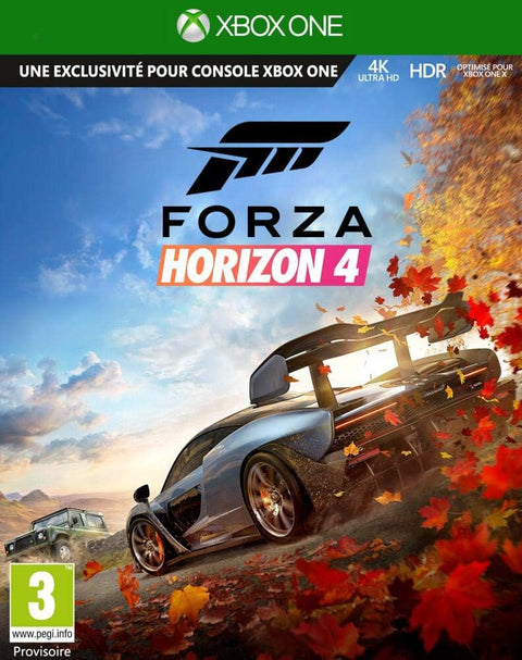 Jaquette de Forza Horizon 4 sur Xbox One – jeu vidéo d'occasion Pixel 404 Orléans