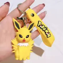 Porte-clés Pokémon Voltali jaune caoutchouc avec sangle logo Pokémon