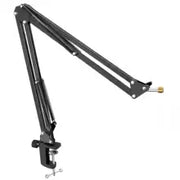 Bras de microphone professionnel noir réglable avec pince et articulations