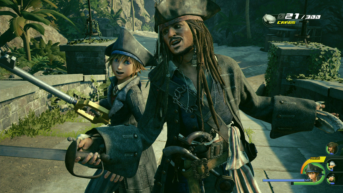 Sora et le capitaine Jack Sparrow dans le monde de Pirates des Caraïbes, Kingdom Hearts III