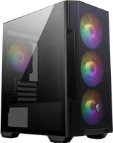 Boîtier PC gaming MSI MAG FORGE M100R NOIR noir avec 3 ventilateurs RGB verticaux