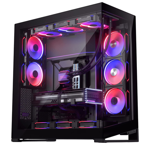 PC Gamer Phanteks NV9 Noir monté avec RTX 5050 et Ryzen 5 5500, ventilateurs RGB, assemblé à Orléans par Pixel 404