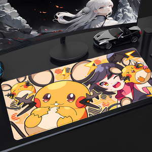 Tapis de souris XXL Pokémon Dedenne 80x40 cm éclairs et étoiles