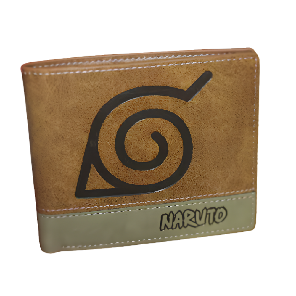 Porte-feuille Naruto Konoha, marron et kaki, bifold