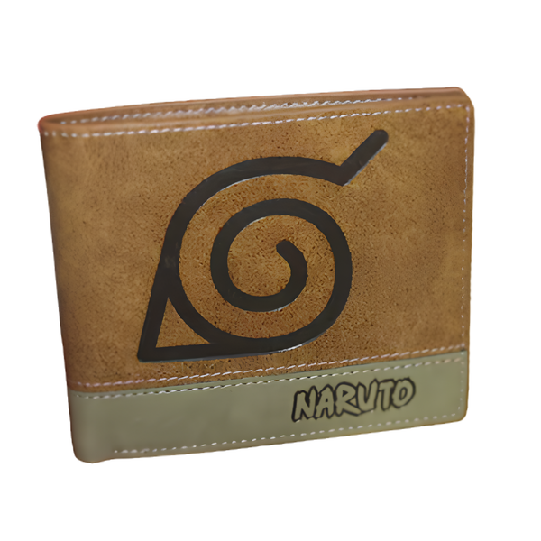 Porte-feuille Naruto Konoha, marron et kaki, bifold