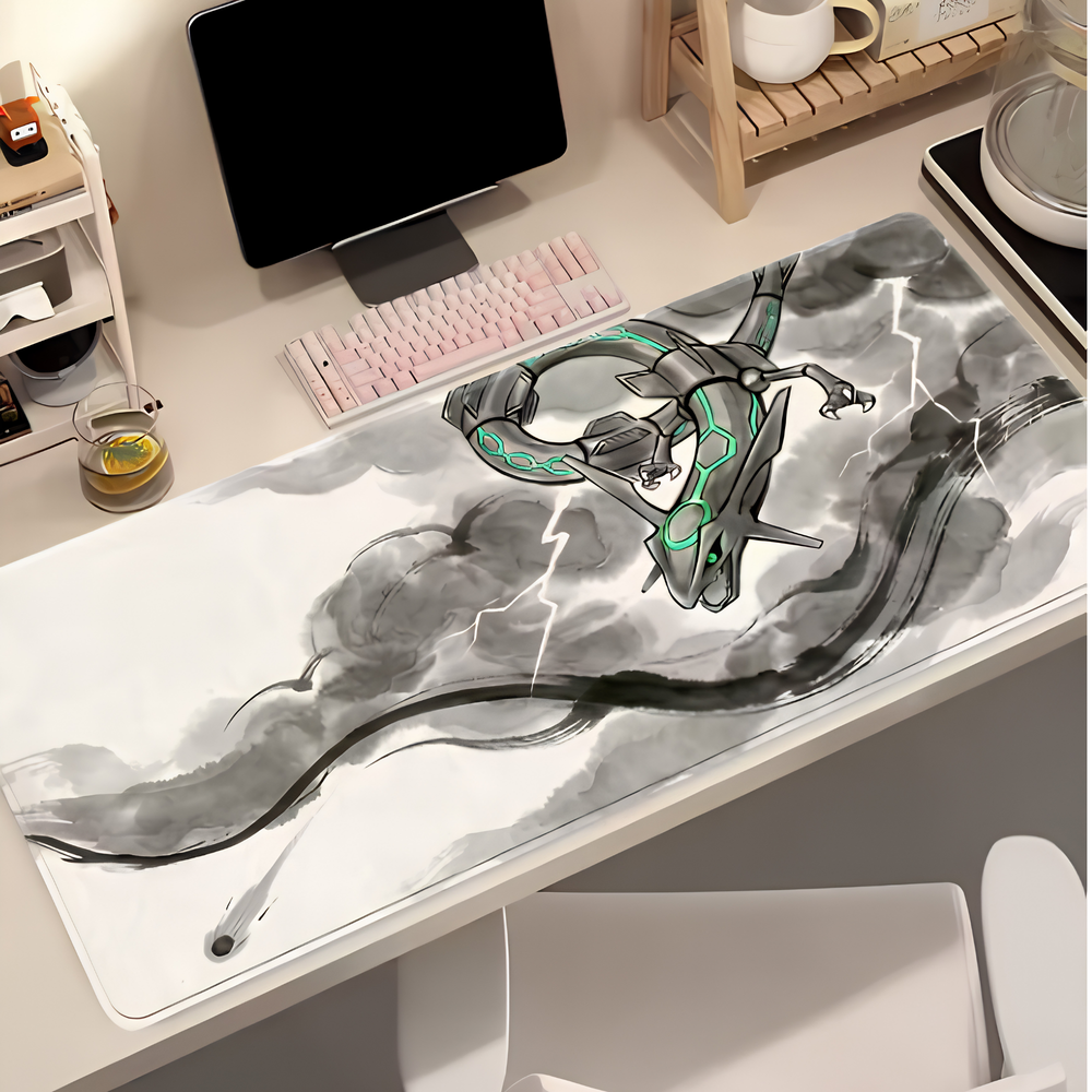 Tapis de Souris XXL Pokémon Rayquaza 80x40 cm style estampe japonaise