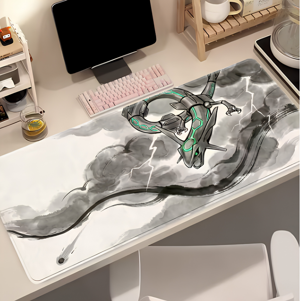 Tapis de Souris XXL Pokémon Rayquaza 80x40 cm style estampe japonaise