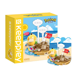 BRICKS Pokemon Psykokwak - Scène de Plage - MICRO BRICK - Jeu de Construction