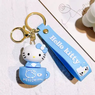 Porte Clés Hello Kitty Tasse Bleue