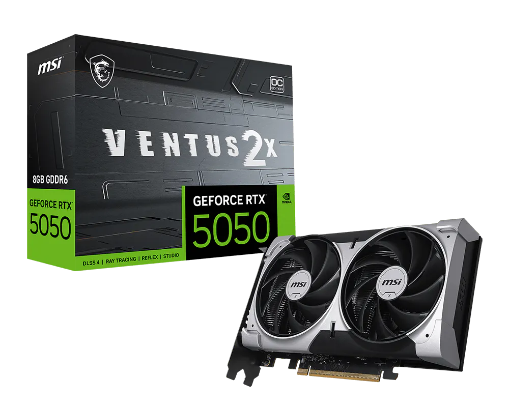 Carte graphique MSI GeForce RTX 5050 Ventus 2X OC 8 Go, double ventilateur TORX Fan 5.0