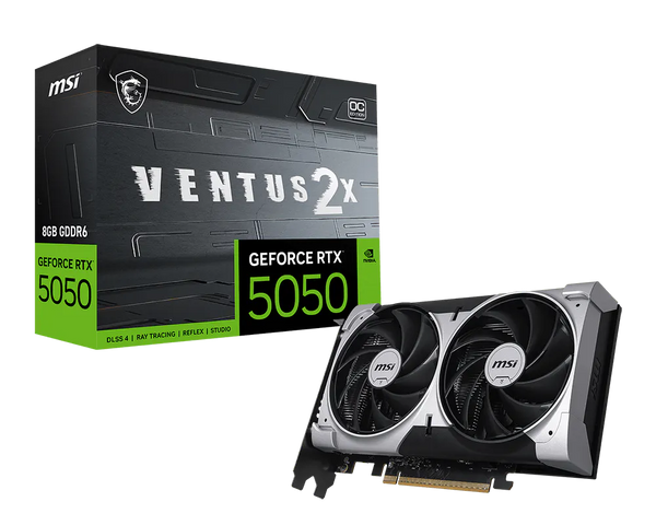 Carte graphique MSI GeForce RTX 5050 Ventus 2X OC 8 Go, double ventilateur TORX Fan 5.0