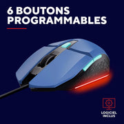 Souris Gamer Trust - GXT 109B - Filaire Bleu - Pixel 404Souris Gamer Trust - GXT 109B - Filaire Bleu