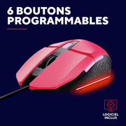 Souris Gamer Trust  - GTX 109P - Filaire Rose - Pixel 404Souris Gamer Trust  - GTX 109P - Filaire Rose