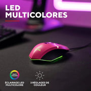 Souris Gamer Trust  - GTX 109P - Filaire Rose - Pixel 404Souris Gamer Trust  - GTX 109P - Filaire Rose