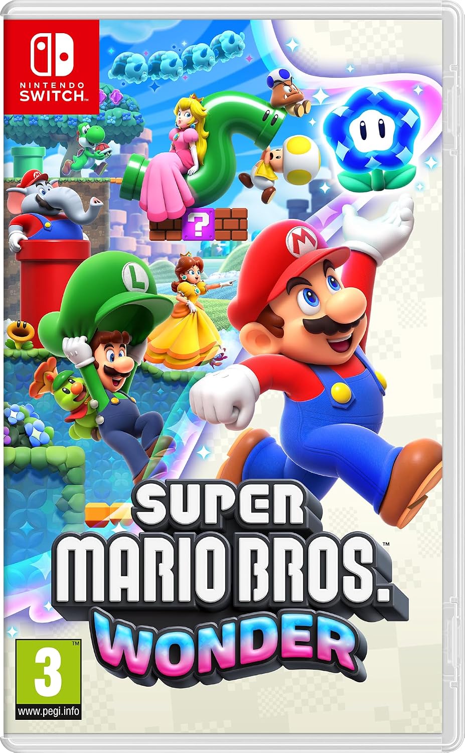 Jaquette de Super Mario Bros. Wonder sur Nintendo Switch – jeu vidéo d'occasion Pixel 404 Orléans