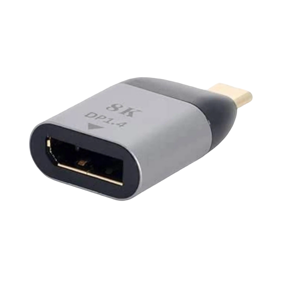 Adaptateur USB-C mâle vers DisplayPort femelle gris/noir 8K DP1.4 HDMI doré