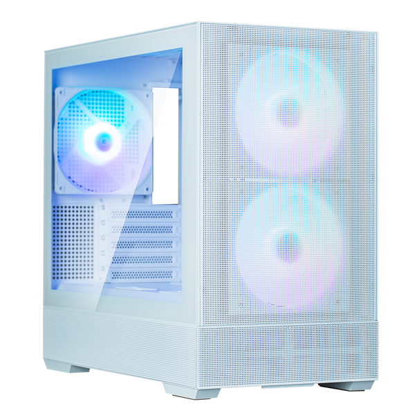 Boîtier PC Zalman P30 Air Blanc vue de trois quarts