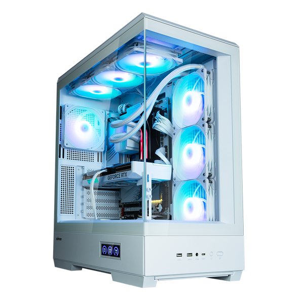 Boîtier PC Zalman P50 DS Blanc vue de trois quarts