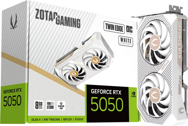 Zotac GeForce RTX 5050 Twin Edge OC blanc — pour compléter Zotac GeForce RTX 5060 AMP