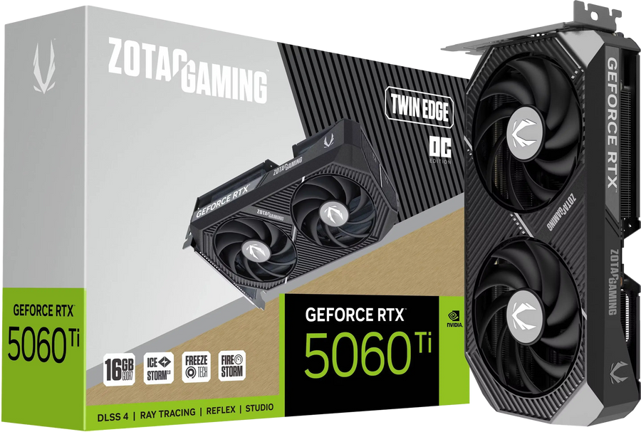 ZOTAC Gaming GeForce RTX 5060 Ti 16 Go Twin Edge OC Noir - connectique arrière