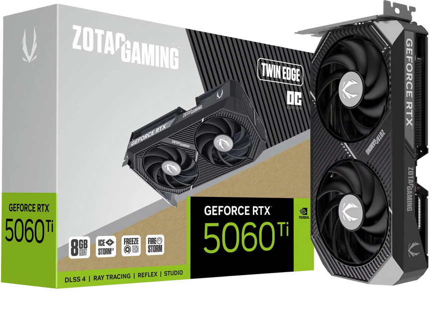 ZOTAC Gaming GeForce RTX 5060 Ti 8 Go Twin Edge OC Noir - packaging